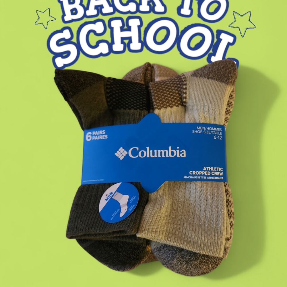 ✨️✨️Host Pick✨️✨️Columbia Men's Athletic Crew Socks - Black, Brown, Tan 6pk